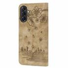 For Samsung Galaxy A56 / A36 Cartoon Sakura Cat Embossed Leather Phone Case(Brown) - 2