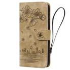 For Samsung Galaxy A56 / A36 Cartoon Sakura Cat Embossed Leather Phone Case(Brown) - 3