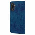 For Samsung Galaxy A56 / A36 Cartoon Sakura Cat Embossed Leather Phone Case(Royal Blue) - 3
