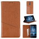 For Nokia 8 MUXMA MX109 Horizontal Flip Leather Case with Holder & Card Slot & Wallet(Brown) - 1