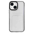 For iPhone 15 360 Clear PC Hybrid  TPU Phone Case with Card Slot(Black) - 1