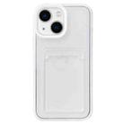 For iPhone 15 360 Clear PC Hybrid  TPU Phone Case with Card Slot(White) - 1