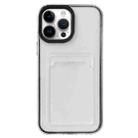 For iPhone 15 Pro 360 Clear PC Hybrid  TPU Phone Case with Card Slot(Black) - 1