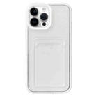 For iPhone 15 Pro 360 Clear PC Hybrid  TPU Phone Case with Card Slot(White) - 1