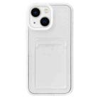 For iPhone 14 Plus 360 Clear PC Hybrid  TPU Phone Case with Card Slot(White) - 1