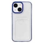 For iPhone 14 360 Clear PC Hybrid  TPU Phone Case with Card Slot(Royal Blue) - 1