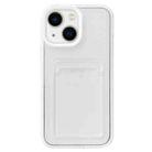 For iPhone 14 360 Clear PC Hybrid  TPU Phone Case with Card Slot(White) - 1