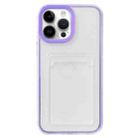 For iPhone 14 Pro Max 360 Clear PC Hybrid  TPU Phone Case with Card Slot(Purple) - 1