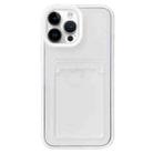 For iPhone 14 Pro 360 Clear PC Hybrid  TPU Phone Case with Card Slot(White) - 1