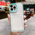 For iPhone 13 Pro 360 Clear PC Hybrid  TPU Phone Case with Card Slot(Blue) - 2