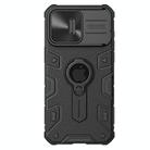 For iPhone 15 Pro NILLKIN Shockproof CamShield Armor Protective Case with Invisible Ring Holder(Black) - 1