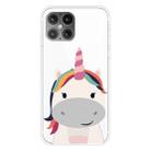 For iPhone 12 / 12 Pro Pattern TPU Protective Case(Fat Unicorn) - 1