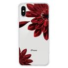For iPhone XS Max Pattern TPU Protective Case(Red Flower) - 1
