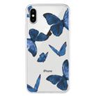 For iPhone XS Max Pattern TPU Protective Case(Blue Butterfly) - 1