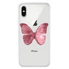 For iPhone X / XS Pattern TPU Protective Case(Red Butterfly) - 1