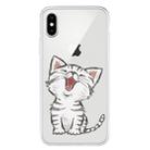 For iPhone X / XS Pattern TPU Protective Case(Laughing Cat) - 1