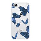 For iPhone 8 Plus / 7 Plus Pattern TPU Protective Case(Blue Butterfly) - 1