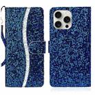 For iPhone 16 Pro Max Glitter Powder Filp Leather Phone Case(Blue) - 1