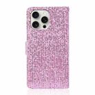 For iPhone 16 Pro Max Glitter Powder Filp Leather Phone Case(Pink) - 3