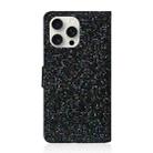 For iPhone 16 Pro Glitter Powder Filp Leather Phone Case(Black) - 3