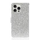 For iPhone 16 Pro Glitter Powder Filp Leather Phone Case(Silver) - 3