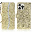 For iPhone 16 Pro Glitter Powder Filp Leather Phone Case(Gold) - 1