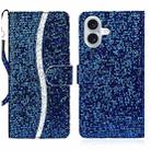 For iPhone 16 Plus Glitter Powder Filp Leather Phone Case(Blue) - 1