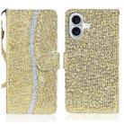 For iPhone 16 Plus Glitter Powder Filp Leather Phone Case(Gold) - 1