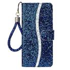 For iPhone 16 Glitter Powder Filp Leather Phone Case(Blue) - 2