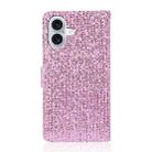 For iPhone 16 Glitter Powder Filp Leather Phone Case(Pink) - 3