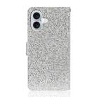 For iPhone 16 Glitter Powder Filp Leather Phone Case(Silver) - 3