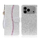 For iPhone 17 Pro Glitter Powder Filp Leather Phone Case(Silver) - 1