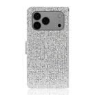 For iPhone 17 Pro Glitter Powder Filp Leather Phone Case(Silver) - 3