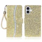 For iPhone 17 Glitter Powder Filp Leather Phone Case(Gold) - 1