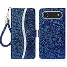 For iPhone 17 Air Glitter Powder Filp Leather Phone Case(Blue) - 1