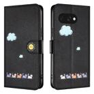 For Google Pixel 9a Cartoon Cats Leather Phone Case(Black) - 2