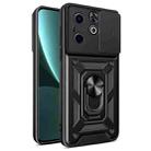 For Infinix Hot 40i / Smart 8 Sliding Camera Cover Design TPU+PC Phone Case(Black) - 1