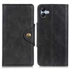 For Samsung Galaxy A05 4G Copper Buckle Sheepskin Texture Leather Phone Case(Black) - 1