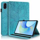 For Honor Pad X9 / X8 Pro Tree Life Series Embossed Leather Tablet Case(Lake Blue) - 1