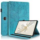 For Honor Pad 9 Tree Life Series Embossed Leather Tablet Case(Lake Blue) - 1