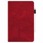 For Honor Pad X8a Tree Life Series Embossed Leather Tablet Case(Red) - 2