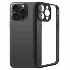 For iPhone 15 Pro Fine Pore Frosted TPU + Transparent PC Phone Case(Black) - 1