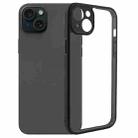 For iPhone 15 Plus Fine Pore Frosted TPU + Transparent PC Phone Case(Black) - 1