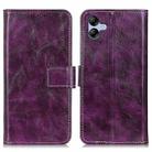 For Samsung Galaxy A05 4G Retro Crazy Horse Texture Leather Phone Case(Purple) - 1