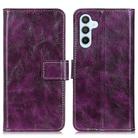 For Samsung Galaxy S24 Retro Crazy Horse Texture Leather Phone Case(Purple) - 1