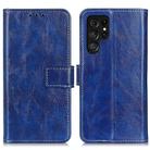 For Samsung Galaxy S24 Ultra Retro Crazy Horse Texture Leather Phone Case(Blue) - 1