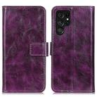 For Samsung Galaxy S24 Ultra Retro Crazy Horse Texture Leather Phone Case(Purple) - 1