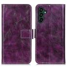 For Samsung Galaxy A55 5G Retro Crazy Horse Texture Leather Phone Case(Purple) - 1