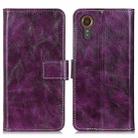 For Samsung Galaxy Xcover7 Retro Crazy Horse Texture Leather Phone Case(Purple) - 1