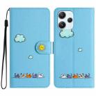 For Xiaomi Redmi 12 4G Cartoon Cats Leather Phone Case(Blue) - 1